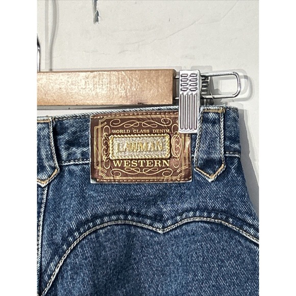 Lawman Western Denim - Women's Vintage Lawman High Waisted Jeans Slim Fit Straight Sz 24 24x29